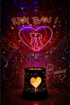 Projeksiyon Dekoratif Aydınlatma Kalp Yıldız I Love You Temalı 3D Yansıtma Gece Lambası 2 Modlu