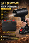 Şarjlı Hava Üfleyici Çok Güçlü Jet Turbo Fan 48V 4000mAh 2KG İtiş Güçlü Taşınabilir Hava Üfleme Makinası