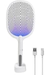 Şarjlı UV Mavi Işıklı Sinek Öldürücü Raket 3000V Güçlü Masaüstü & Elde Kullanım 1200mAh