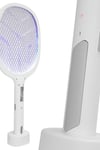 Şarjlı UV Mavi Işıklı Sinek Öldürücü Raket 3000V Güçlü Masaüstü & Elde Kullanım 1200mAh