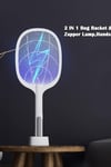 Şarjlı UV Mavi Işıklı Sinek Öldürücü Raket 3000V Güçlü Masaüstü & Elde Kullanım 1200mAh