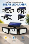 Solar Bahçe Aydınlatma 90 LED Hareket Sensörlü 3 Modlu Güneş Enerjili Dış Mekan Duvar Lambası