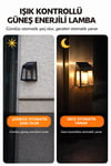Solar Dış Mekan Duvar Aplik Güneş Enerjili IP44 Suya Dayanıklı Bahçe Balkon Duvar Lambası