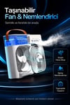 Taşınabilir Askılı & Masaüstü Mini Klima USB Hava Soğutucu Sulu Klima Buharlı Vantilatör LED Işıklı 330 ML 3 Mod