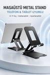 Taşınabilir Katlanabilir Metal Masaüstü Telefon Tablet Standı Ayarlanabilir Tutucu Kaymaz Taban 4-11 İnç