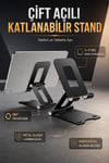 Taşınabilir Katlanabilir Metal Masaüstü Telefon Tablet Standı Ayarlanabilir Tutucu Kaymaz Taban 4-11 İnç