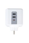 Termal Akım Korumalı Priz – 3 Soket + 3 USB + 1 Type-C Girişli, Çocuk Korumalı, Isıya Dayanıklı Kare Priz