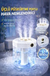 Üçlü Püskürtme Portlu 1850 ml Hava Nemlendirici Gün Işıklı, Taşınabilir Yüksek Verimli Nemlendirici