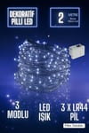 Yılbaşı Ağacı Işığı Yeni Yıl Peri Led Işık Dekoratif Aydınlatma 2 Metre 3 Modlu Piller DAHİLDİR.