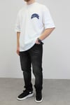BASKILI OVERSİZE BİSİKLET YAKA T-SHIRT