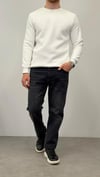 BİSİKLET YAKA BASİC SWEATSHİRT BEYAZ