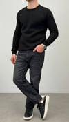 BİSİKLET YAKA BASİC SWEATSHİRT SİYAH