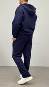 FERMUARLI BASIC KAPŞONLU SWEATSHIRT LACİVERT