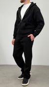 FERMUARLI BASIC KAPŞONLU SWEATSHIRT SİYAH