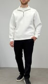 FERMUARLI SWEATSHIRT BEYAZ