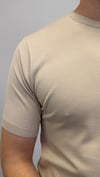 ÖRME BİSİKLET YAKA T-SHIRT BEJ