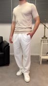 ÖRME BİSİKLET YAKA T-SHIRT BEJ