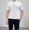 ÖRME BİSİKLET YAKA T-SHIRT BEYAZ