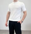 ÖRME BİSİKLET YAKA T-SHIRT BEYAZ