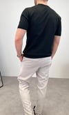 ÖRME BİSİKLET YAKA T-SHIRT SİYAH