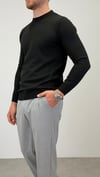 ÖRME BİSİKLET YAKA TRİKO SİYAH