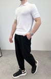 ÖRME POLO YAKA DÜĞMELİ T-SHIRT BEYAZ