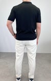 ÖRME POLO YAKA DÜĞMELİ T-SHIRT SİYAH