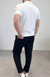 ÖRME POLO YAKA ETNİK DESEN BEYAZ