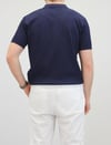 ÖRME POLO YAKA FERMUARLI İNCE FİTİLLİ T-SHIRT LACİVERT