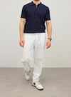 ÖRME POLO YAKA FERMUARLI İNCE FİTİLLİ T-SHIRT LACİVERT
