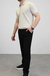 ÖRME POLO YAKA FİTİLLİ T-SHIRT TAŞ