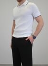 ÖRME POLO YAKA ŞERİT DETAYLI T-SHIRT EKRU