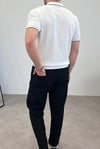 ÖRME POLO YAKA ŞERİTLİ T-SHIRT BEYAZ