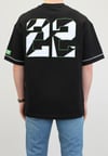 OVERSIZE 22 BASKILI T-SHIRT SİYAH