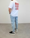 OVERSİZE BASKILI ETNİK DESEN T-SHIRT BEYAZ