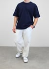 OVERSIZE BİSİKLET YAKA NAVY T-SHIRT