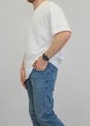 OVERSIZE BİSİKLET YAKA T-SHIRT BEYAZ