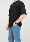 OVERSIZE DA VINCI 3D BASKILI T-SHIRT SİYAH