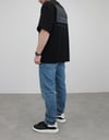 OVERSIZE DA VINCI 3D BASKILI T-SHIRT SİYAH