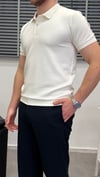 OYSHO KUMAŞ POLO YAKA T-SHIRT BEYAZ