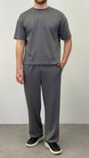 OYSHO KUMAŞ YARIM OVERSİZE T-SHIRT FÜME