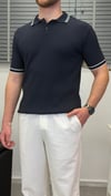 ŞERİTLİ POLO YAKA T-SHIRT LACİVERT