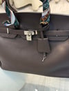 👜 Hermes Stil El Çantası – Acı Kahve / Siyah / Füme