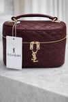 👜 Yves Saint Laurent Kapitone El & Omuz Çantası – Bordo