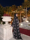 Garden Flora Black Abaya Şal Takım – Asaletin Zarif Kalesi