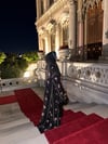 Garden Flora Black Abaya Şal Takım – Asaletin Zarif Kalesi