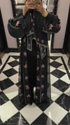 Garden Flora Black Abaya Şal Takım – Asaletin Zarif Kalesi