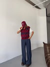 Baklava Desen Yumoş Süveter-Bordo
