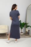 Bisiklet Yaka Basic Elbise-Füme