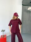 Bisiklet Yaka Modal Biyeli Takım-Bordo
